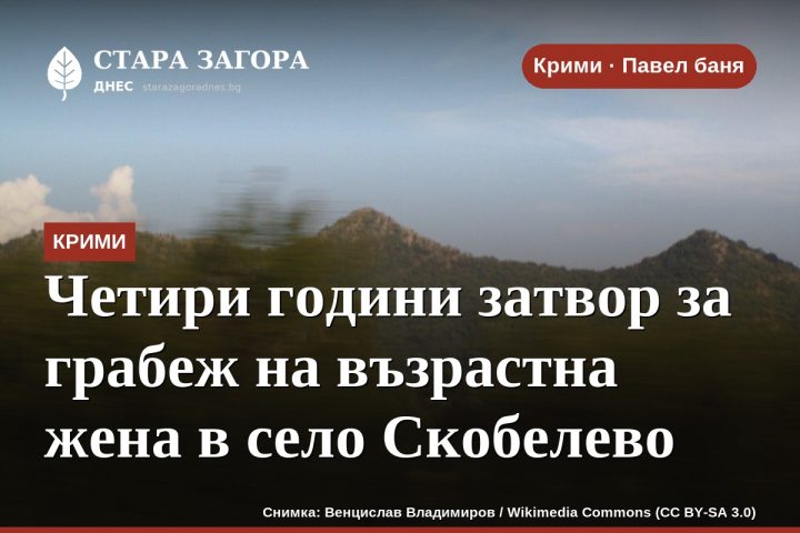Четири години затвор за грабеж на възрастна жена в село Скобелево
