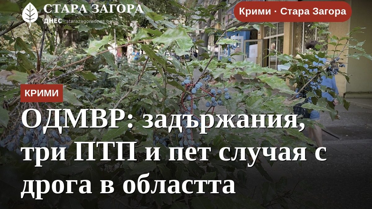 ОДМВР: задържания, три ПТП и пет случая с дрога в областта