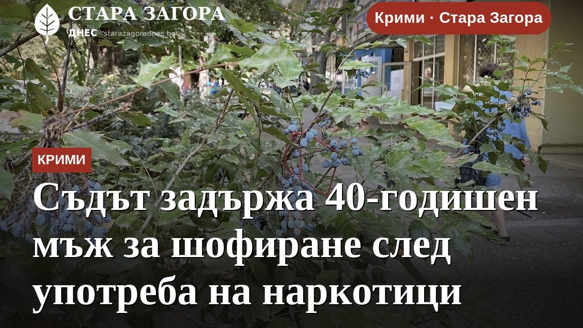 Съдът задържа 40-годишен мъж за шофиране след употреба на наркотици