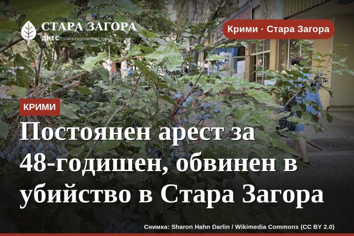 Постоянен арест за 48-годишен, обвинен в убийство в Стара Загора